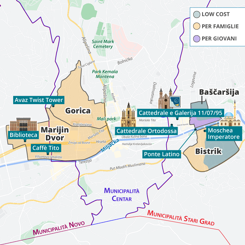 dove dormire sarajevo info utili zone consigliate