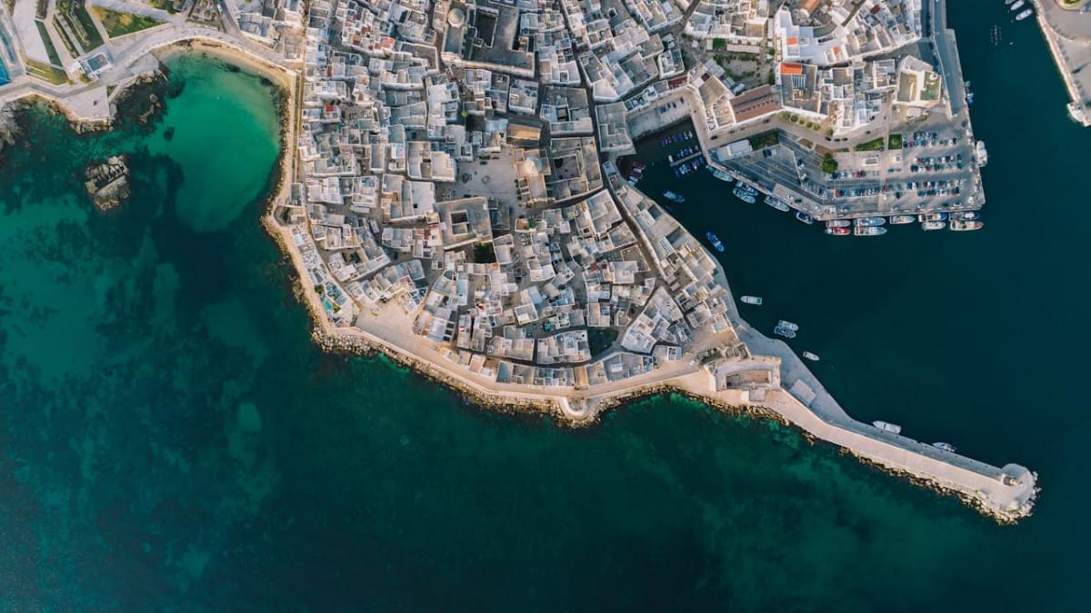 drone shot of monopoli seashore 1