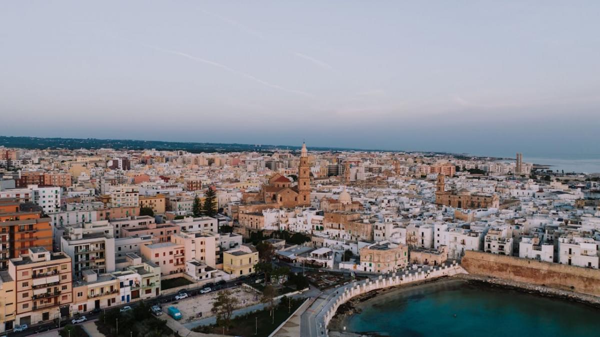 drone shot of monopoli