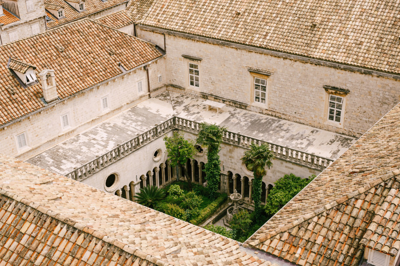 dubrovnik croatia may inner courtyard franciscan monastery dubrovnik photographed from