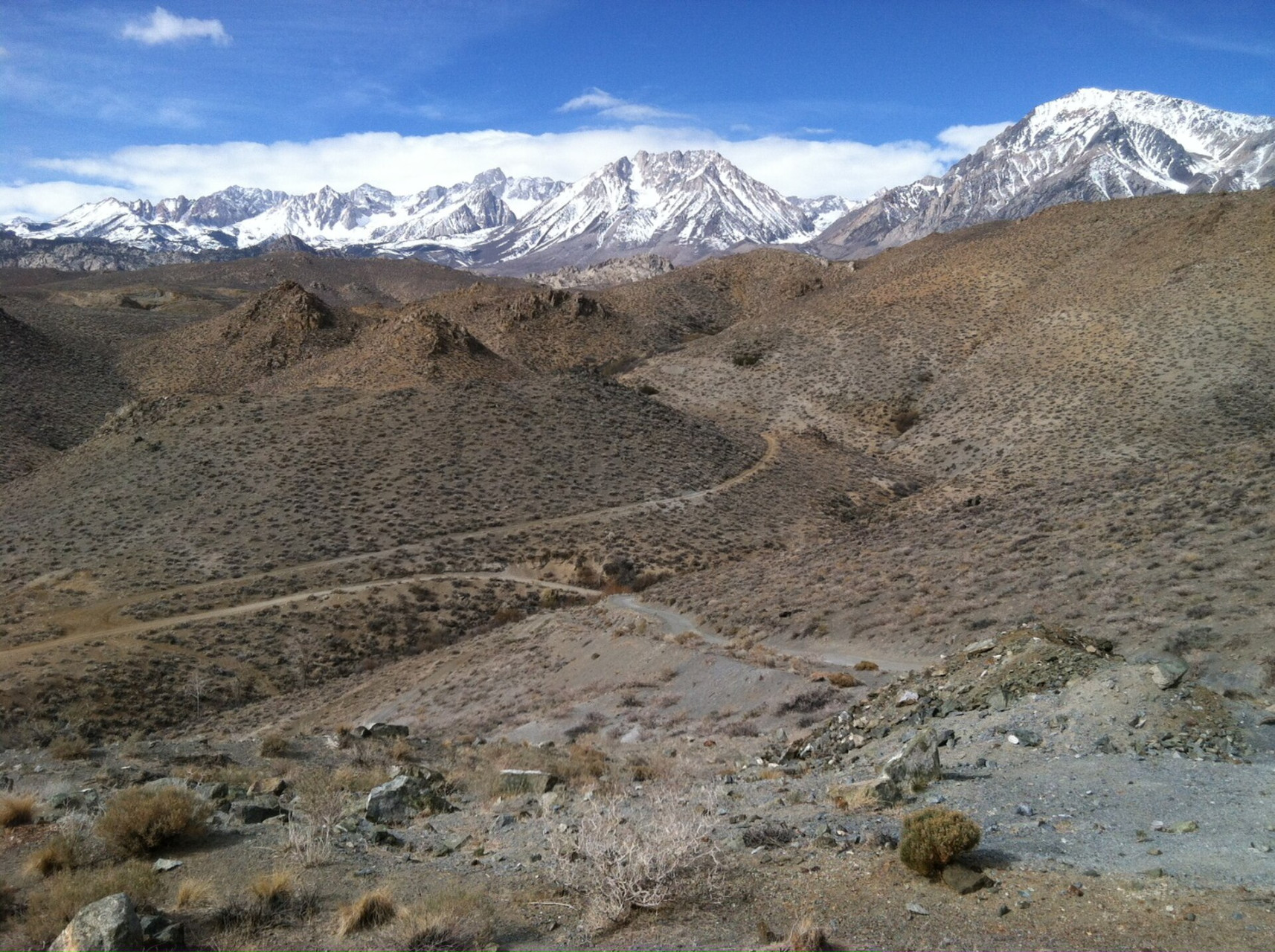 eastern sierra nevada mountains from the tungsten blue mine in the tun
