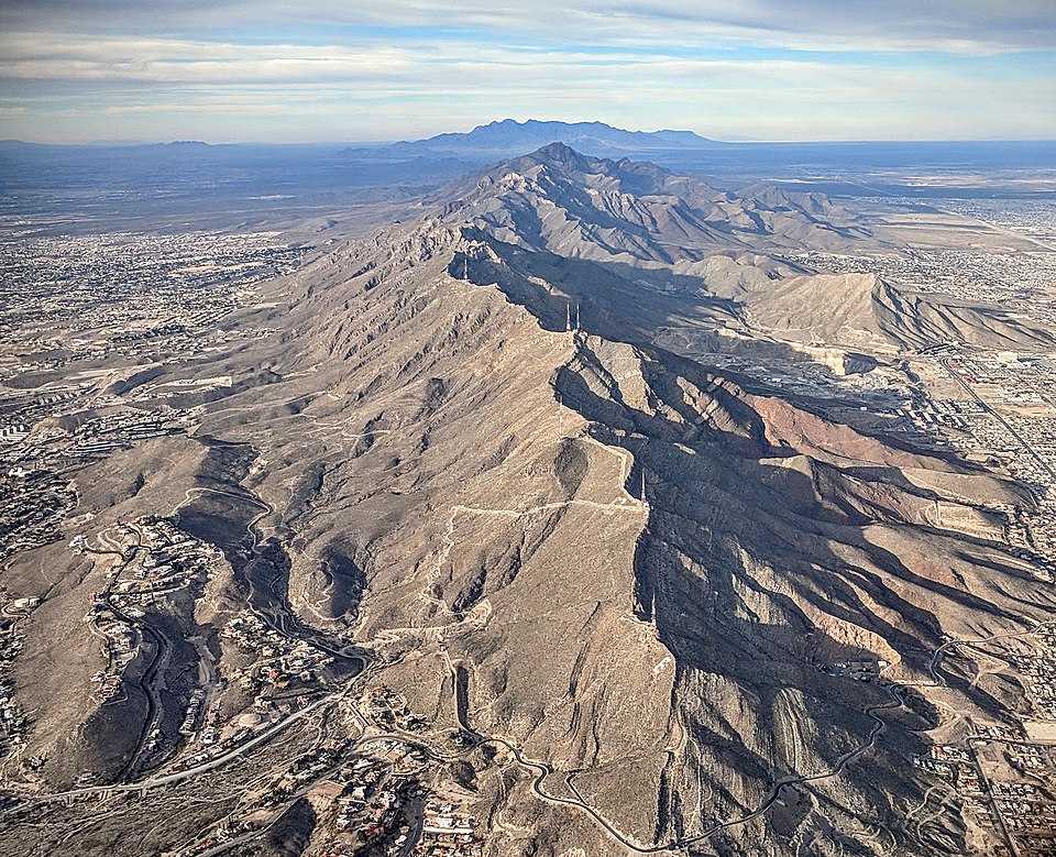 el paso franklin mountains and scenic drive aerial