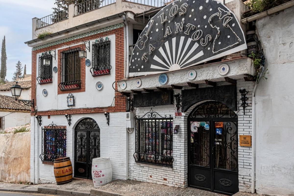 exterior of a cafeteria los tarantos in sacromonte granada spain