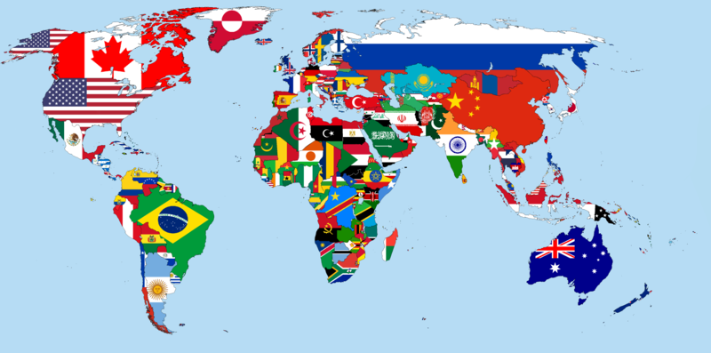 Flag Map Of The World 2017
