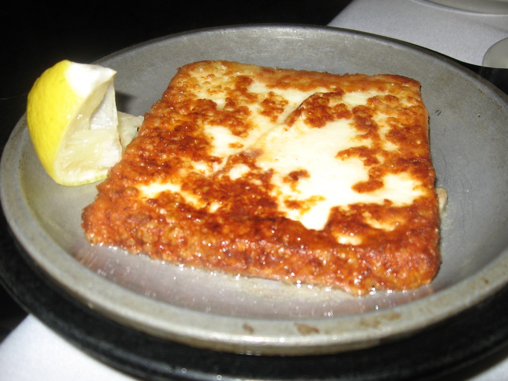 flaming saganaki cheese