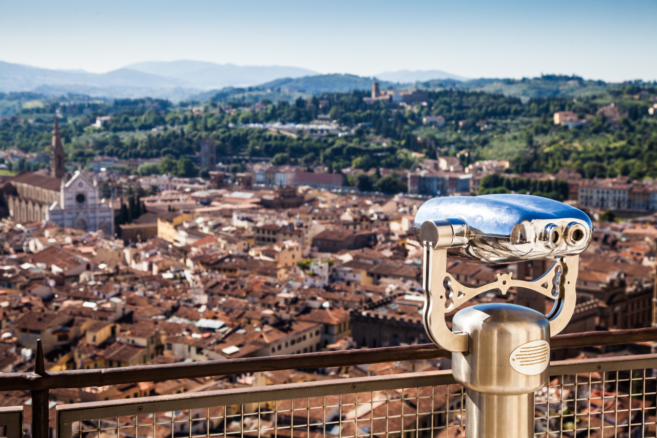 florence italy panoramic view from top duomo church