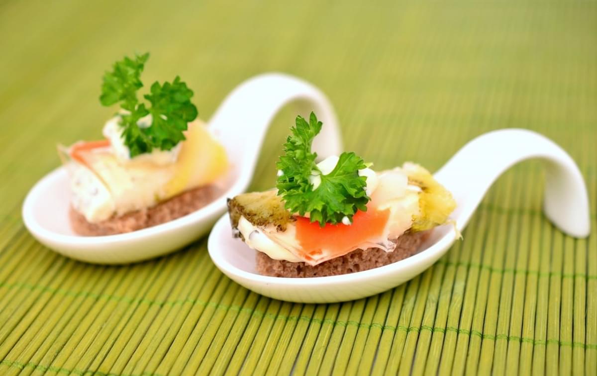 food on white ceramic spoon