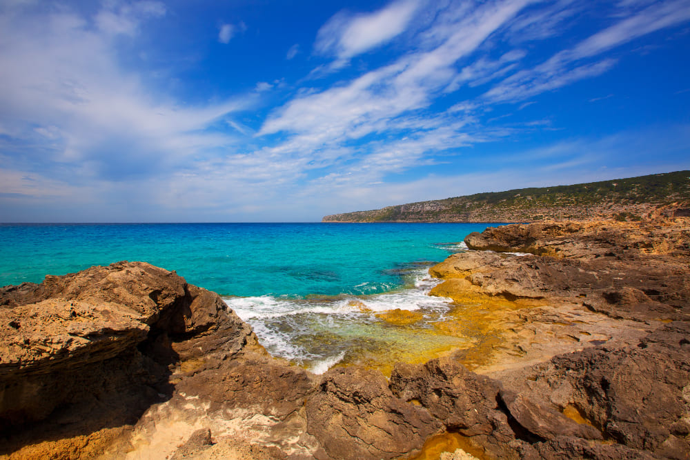 formentera es calo de sant agusti turauoise sea