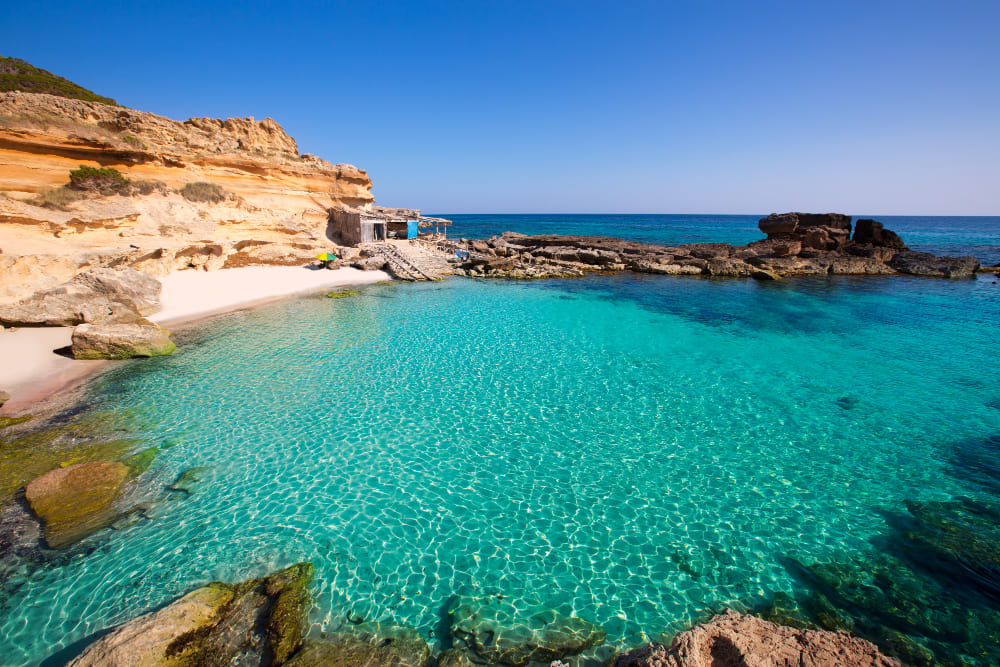 formentera es calo des mort beach turchese mediterraneo