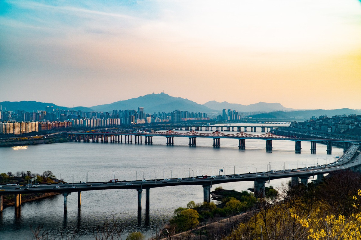 forsizia fiume ponte citta seoul