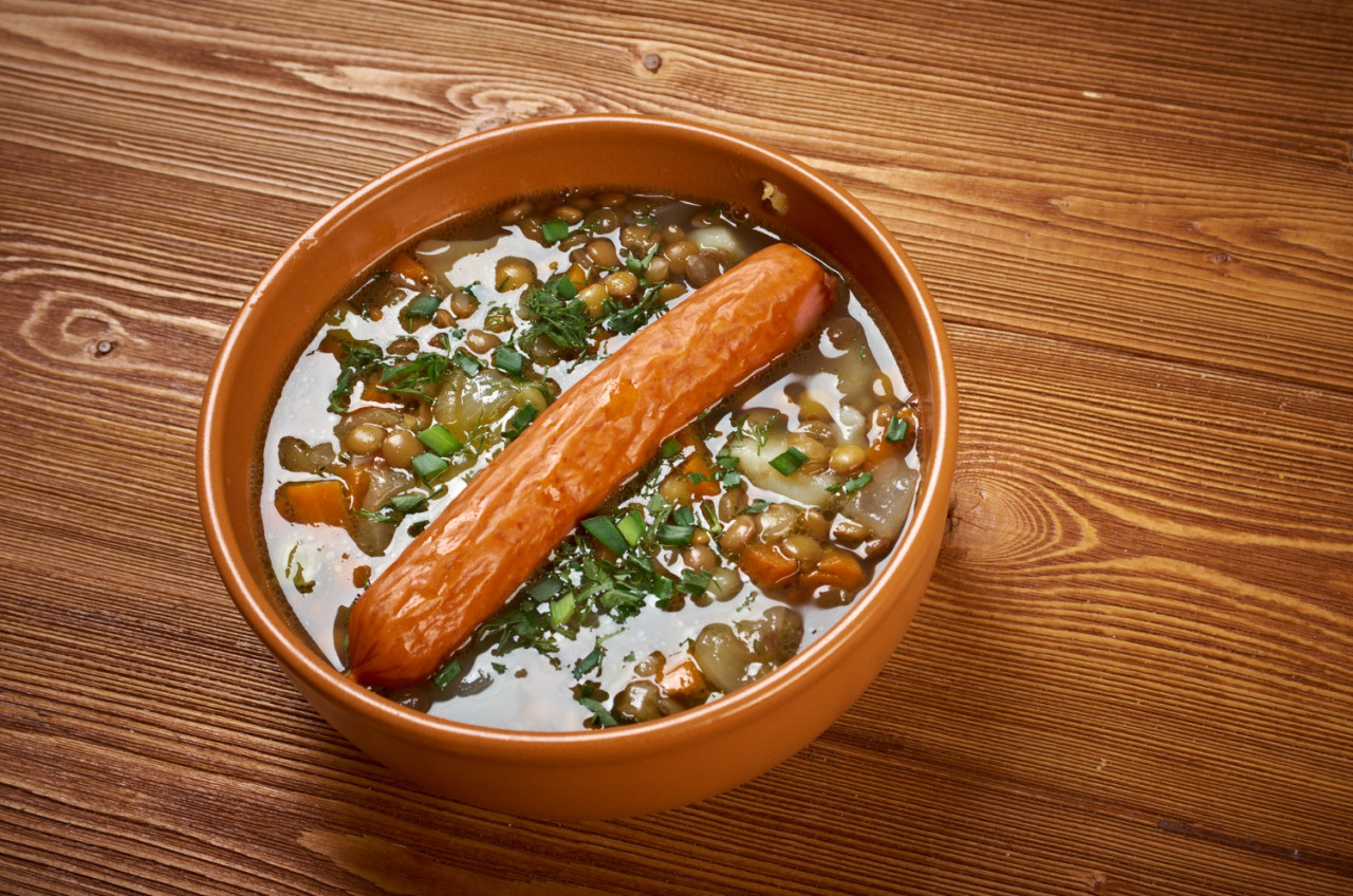 frankfurter linsensuppe german lentil soup with sausage farmhouse kitchen