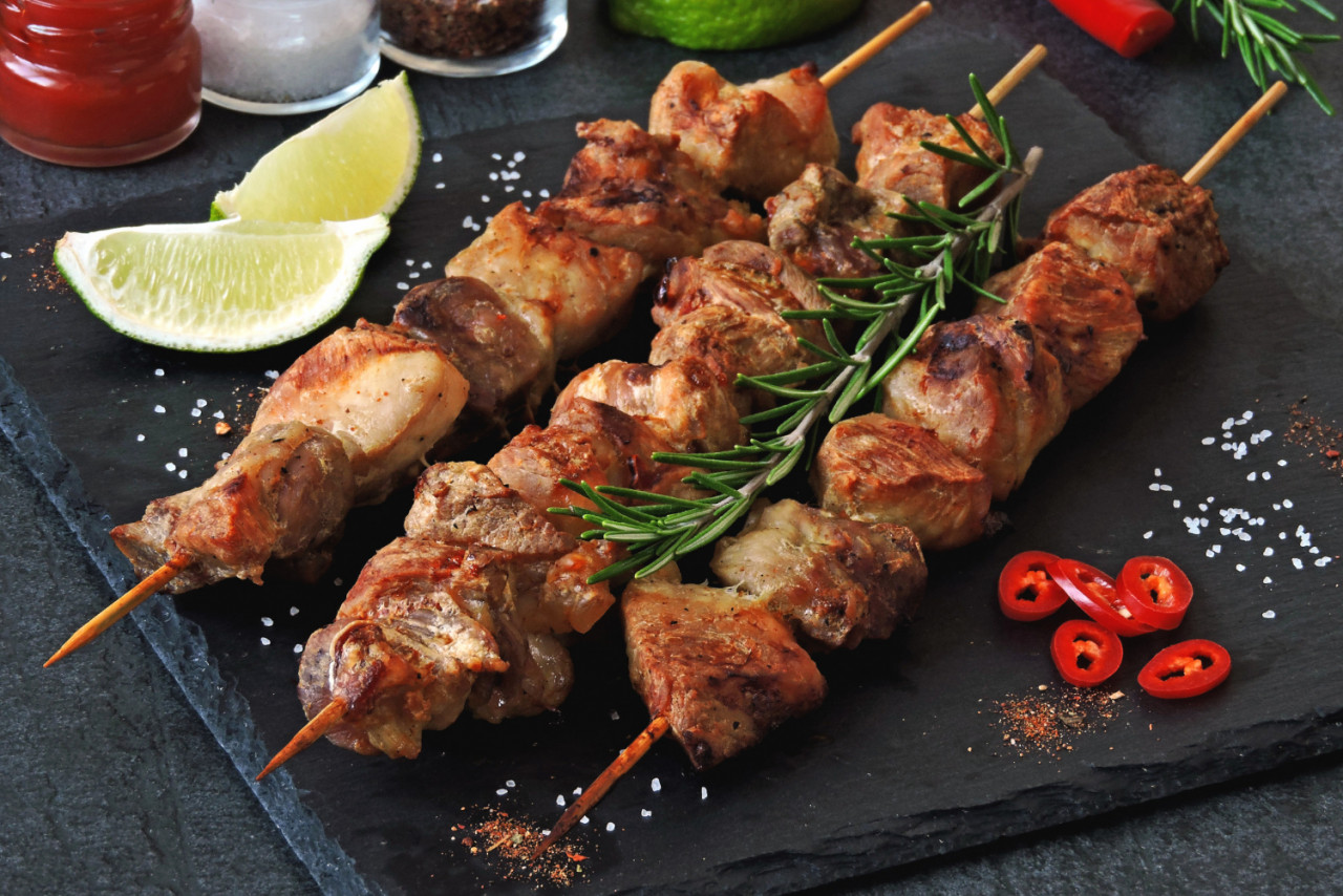 fresh hot kebab with rosemary lime chili 1