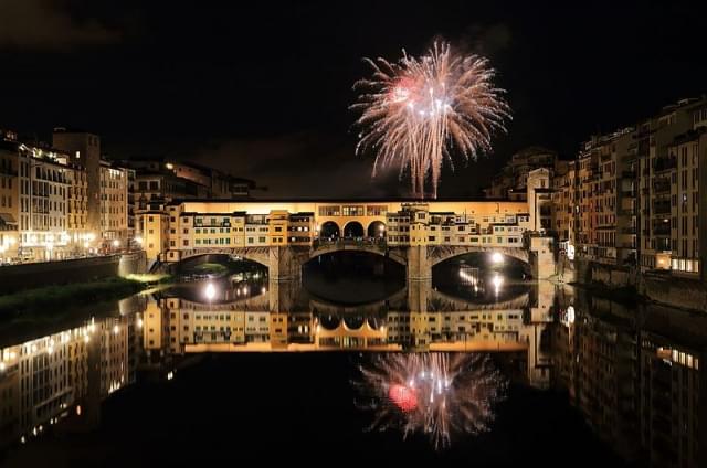 fuochi artificio su ponte vecchio