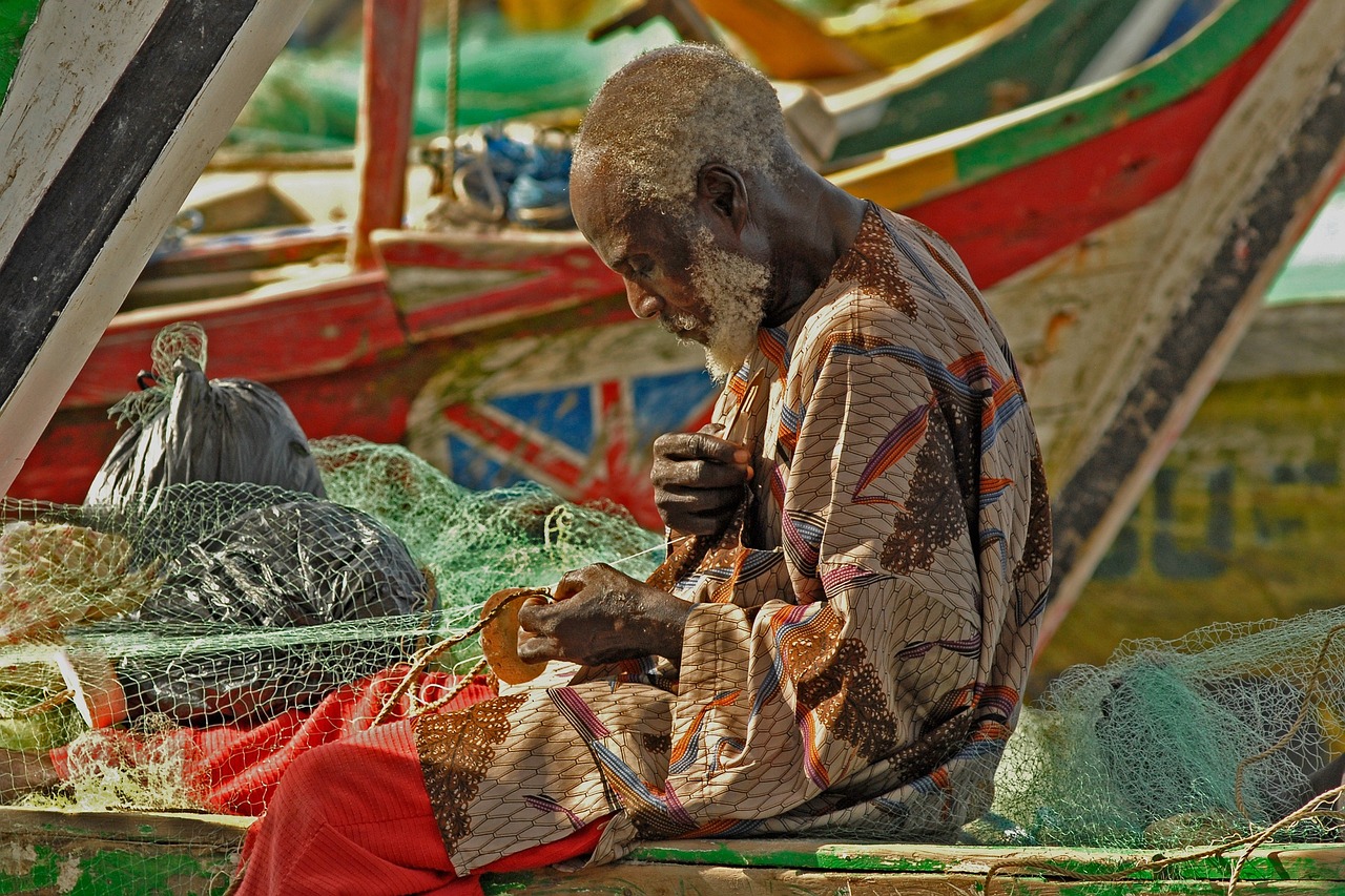 ghana pescatore rete da pesca 1