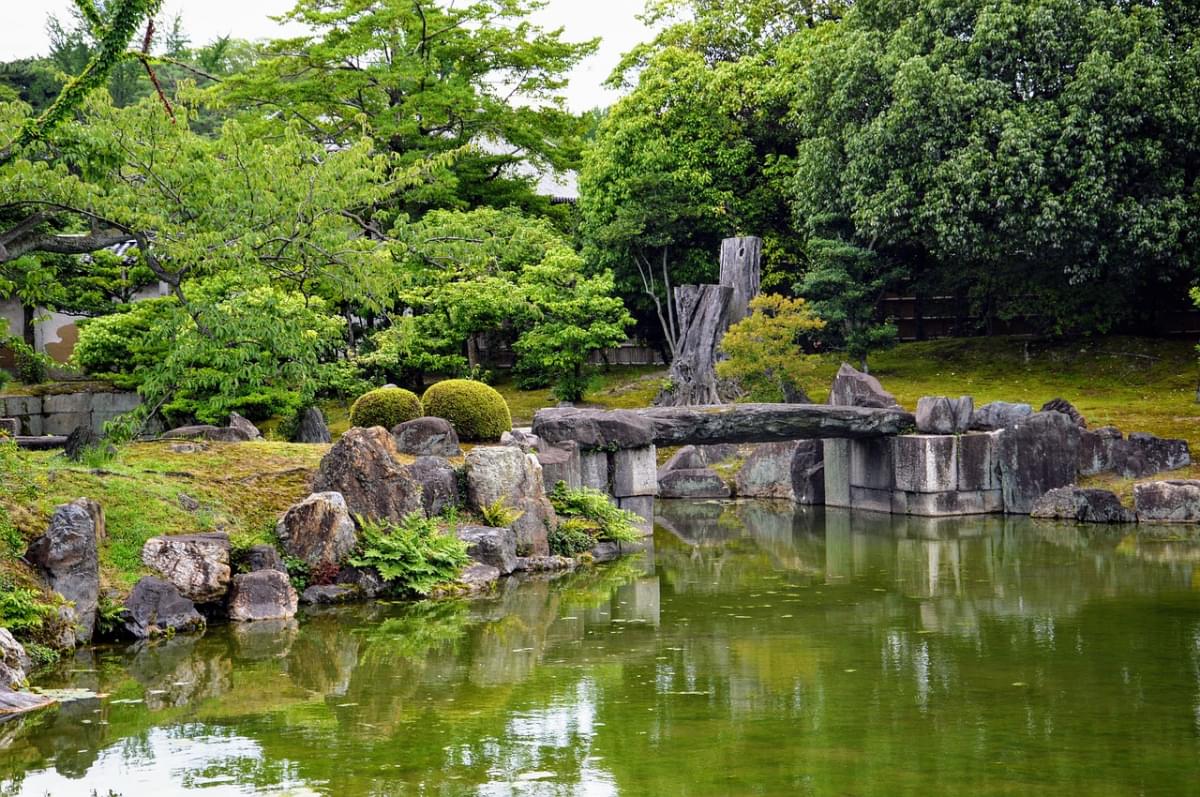 giappone tempio giardino verde