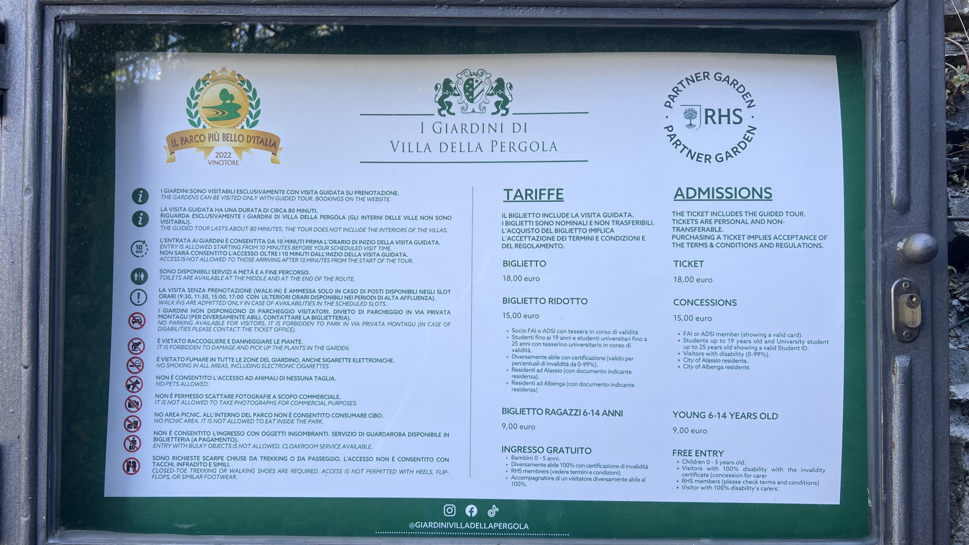 giardini di villa pergola