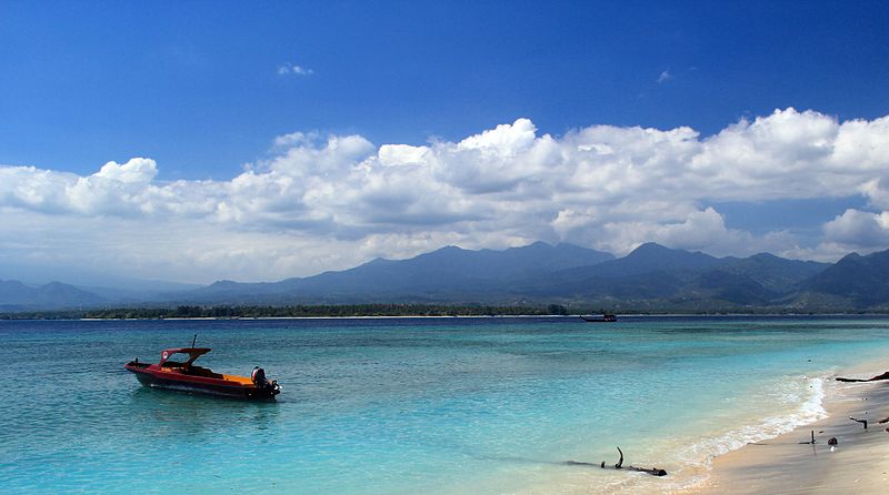 gili air eastern coast looking at lombok