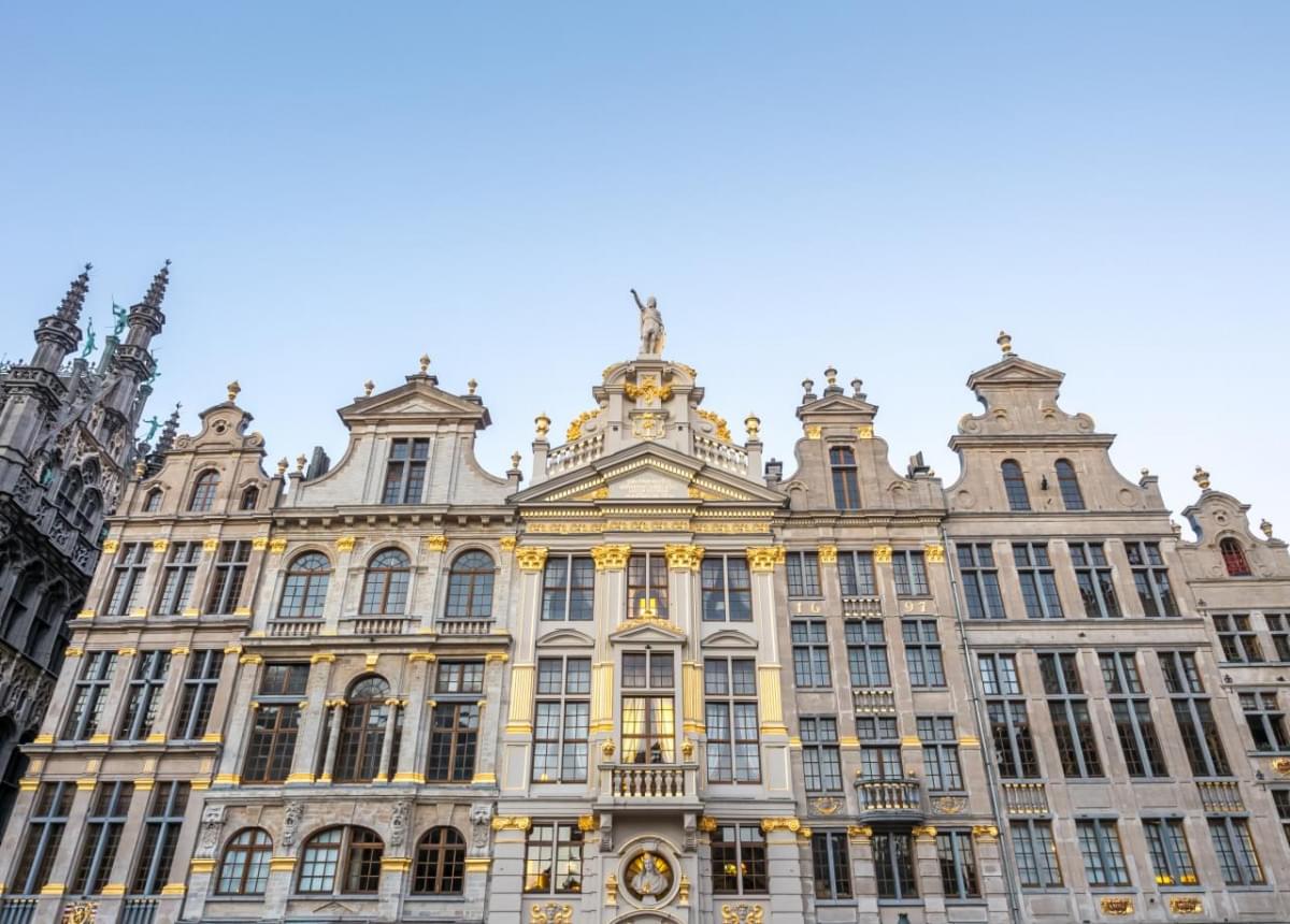 grand place is beautiful elegant landmark brussels belgium twilight evening sky dusk