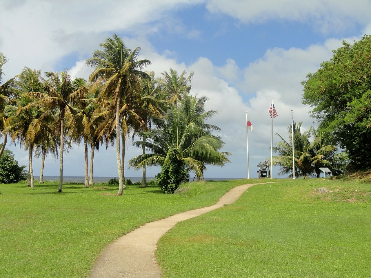 guam cielo nuvole palme erba 1