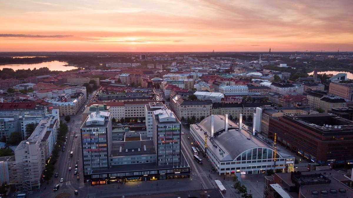 helsinki panorama al tramonto