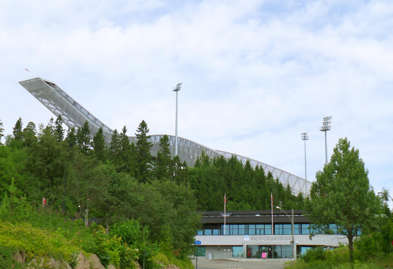 holmenkollbakken ski jumping hill located holmenkollen oslo norway