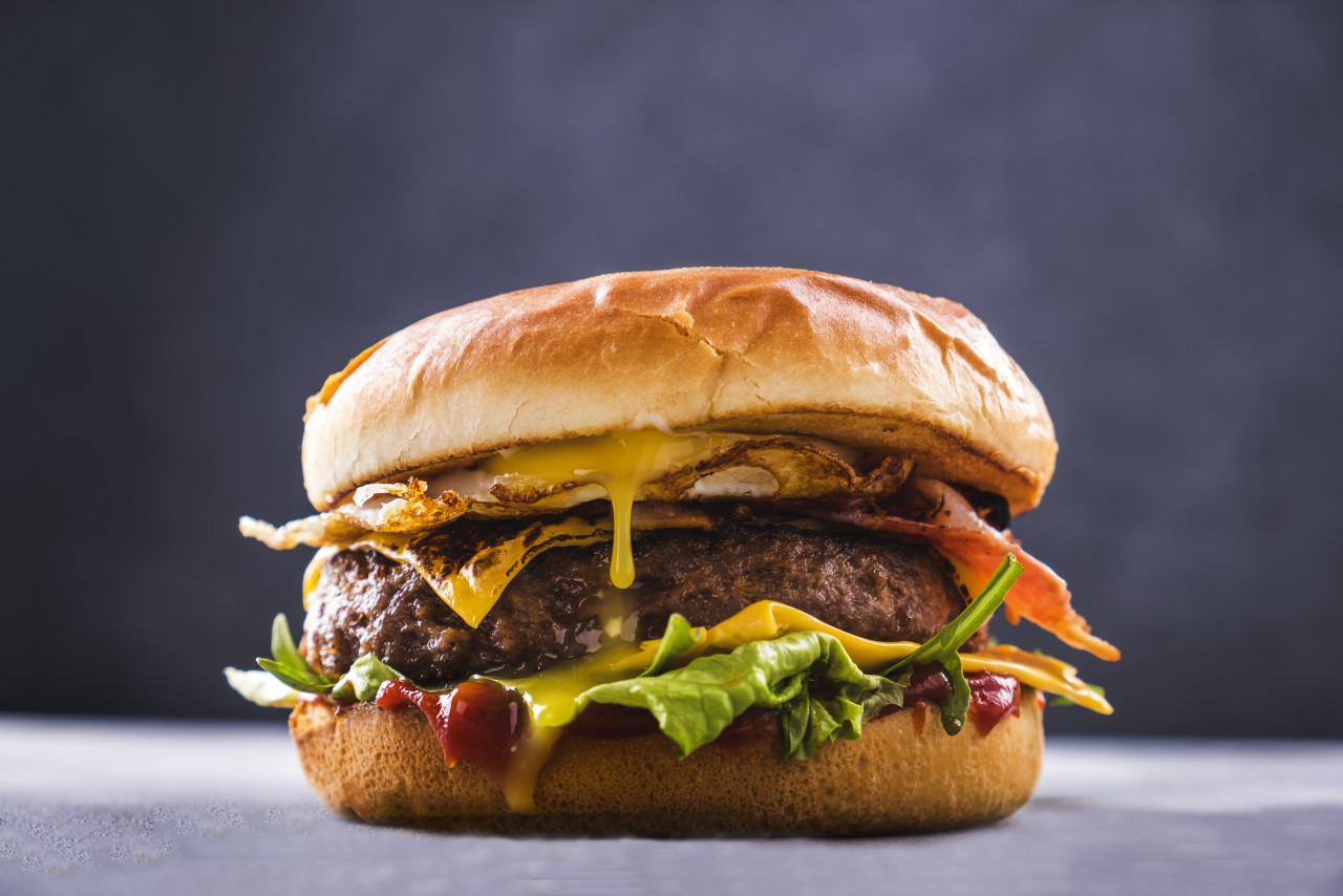 homemade beef burger delicious fastfood closeup