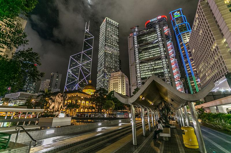 hong kong central district night view