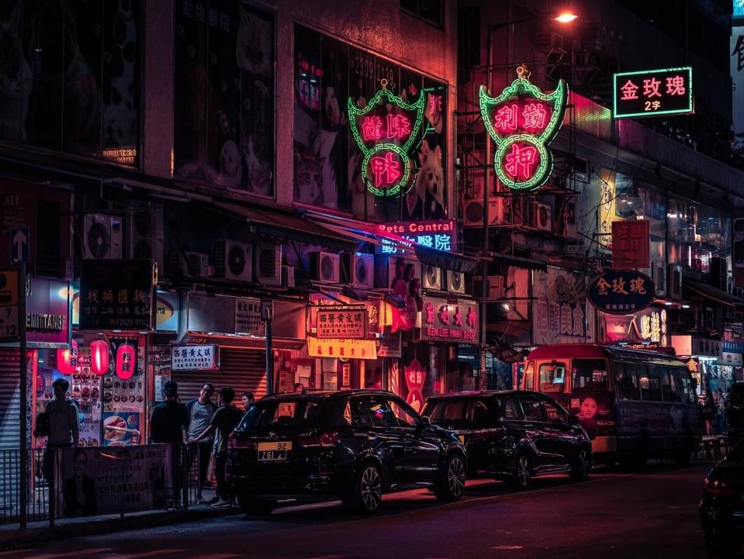 hong kong neon strada auto cina