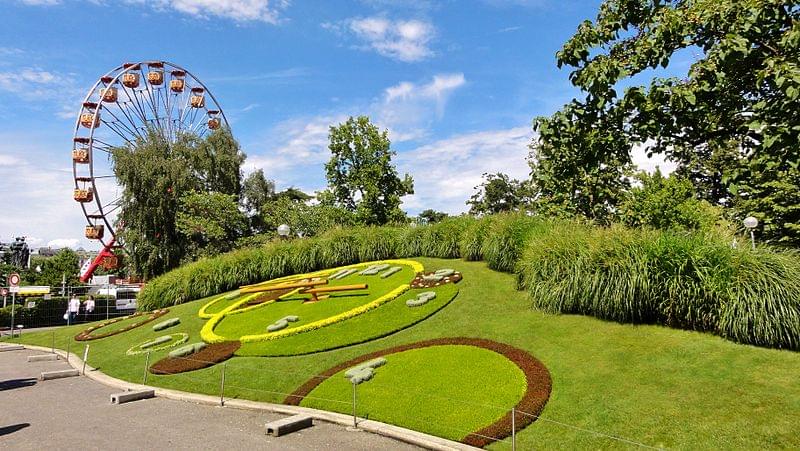 horloge fleurie jardin anglais geneve