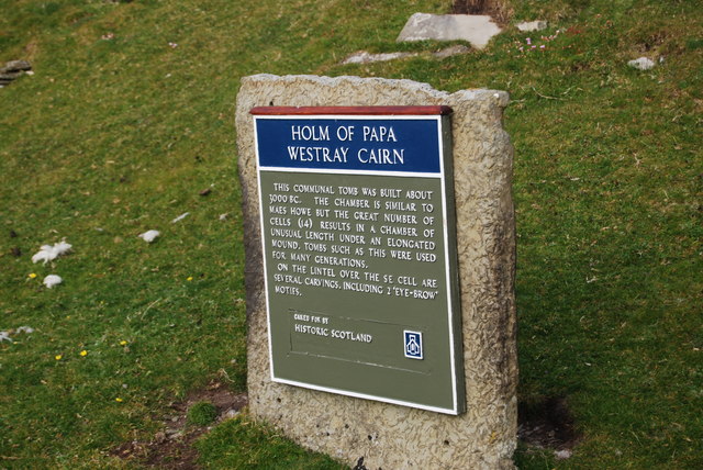 info board holm of papa westray cairn