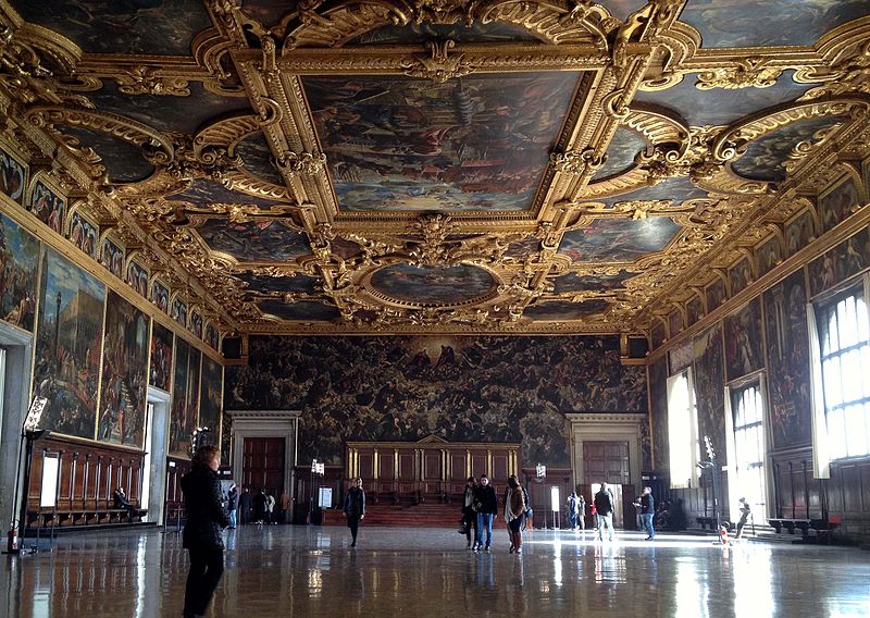 interno della sala del maggior consiglio palazzo ducale venezia