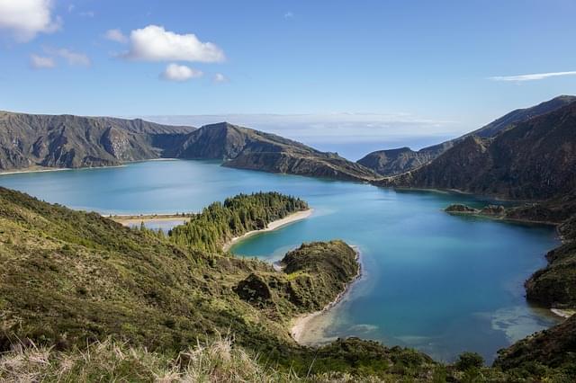 panorama isole azzorre lago di fuoco