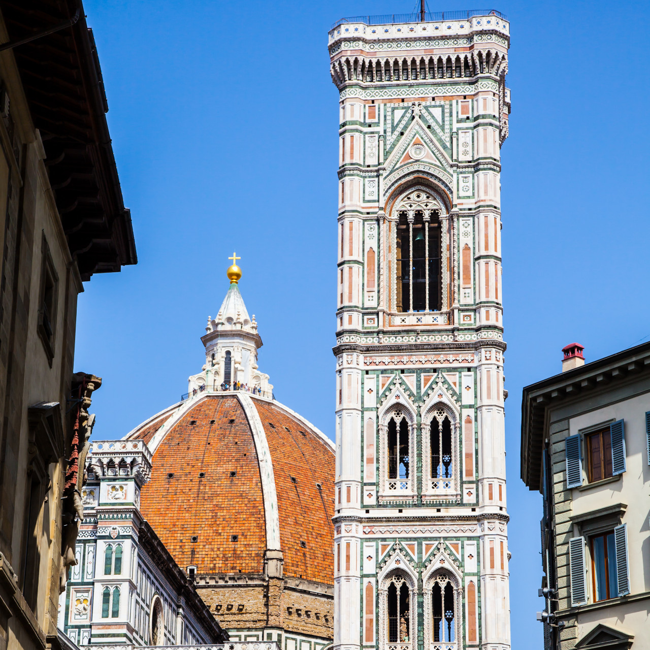 italy florence famous landmark campanile di giotto close duomo di firenze