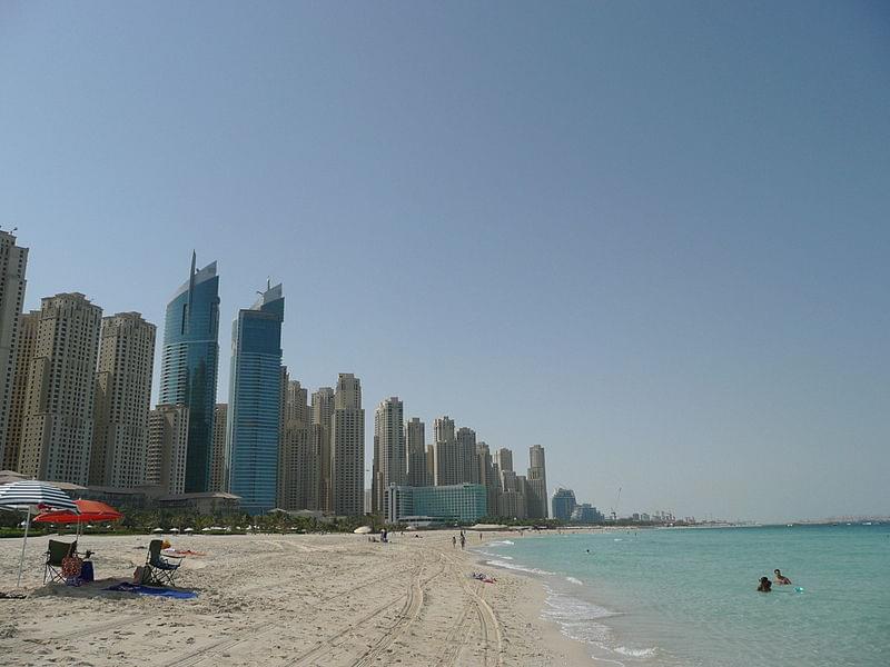 jebel ali from a beach