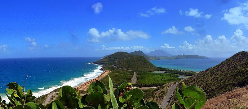 karibik st kitts look at the southern tip of st kitts