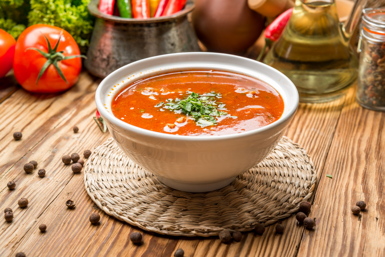 kharcho soup with meat rice