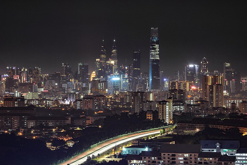 kuala lumpur skyline at night