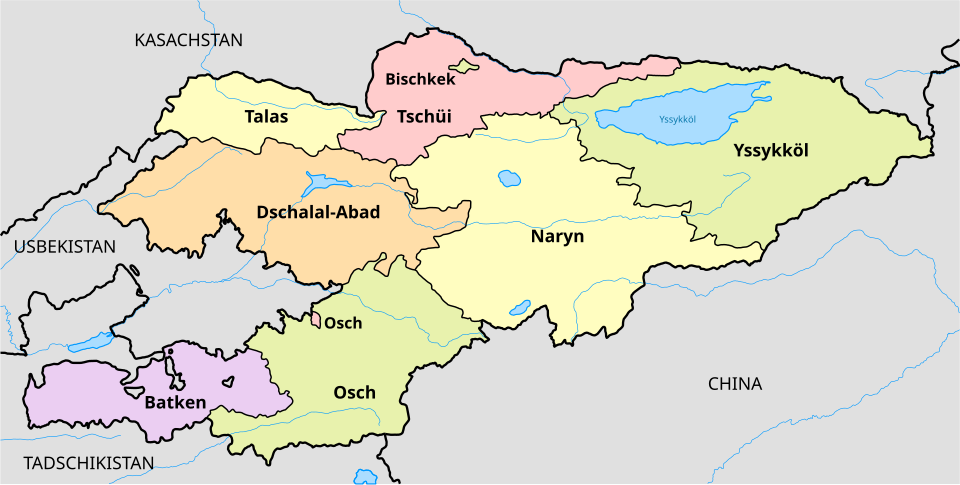 kyrgyzstan administrative divisions de colored svg