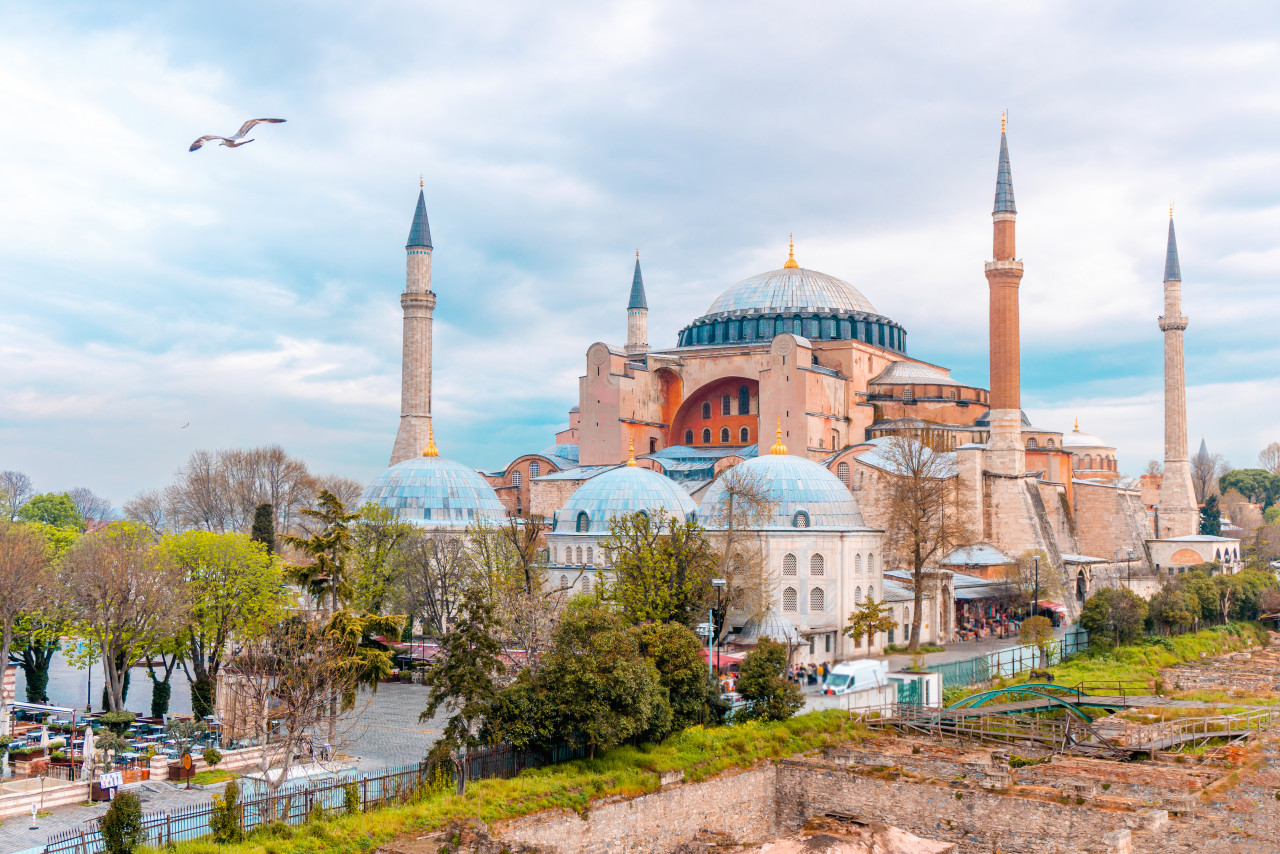 landscape view hagia sophia istanbul turkey