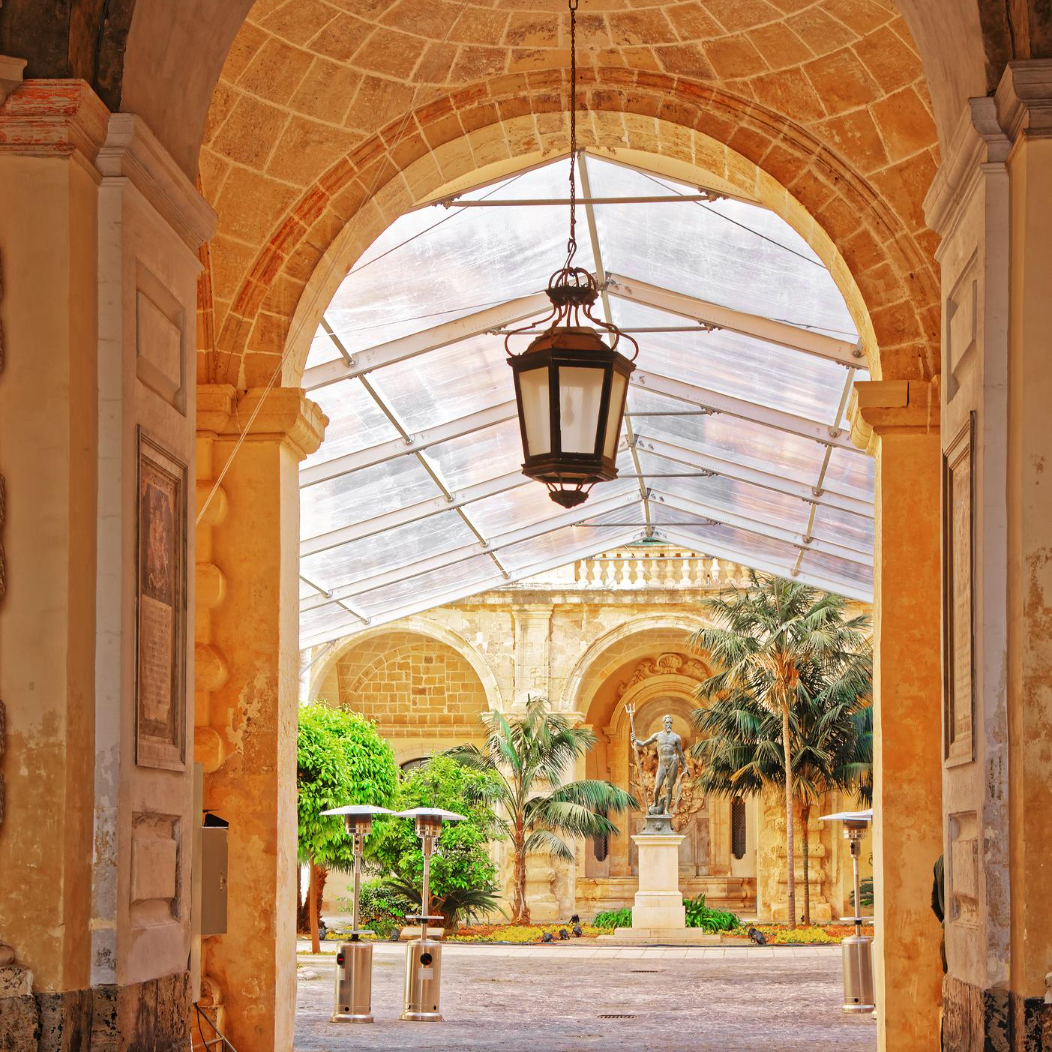 lantern courtyard grandmaster palace valletta malta