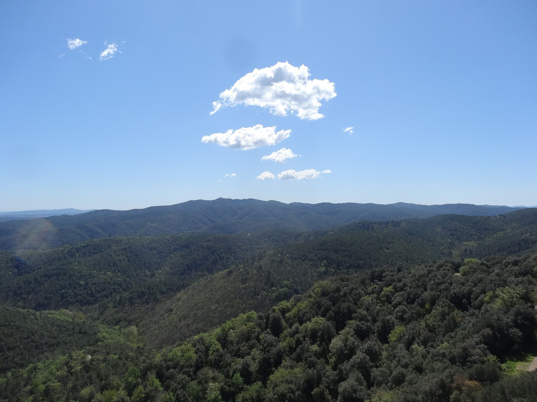 les gavarres des del castell de sant miquel girona abril 2013 panorami