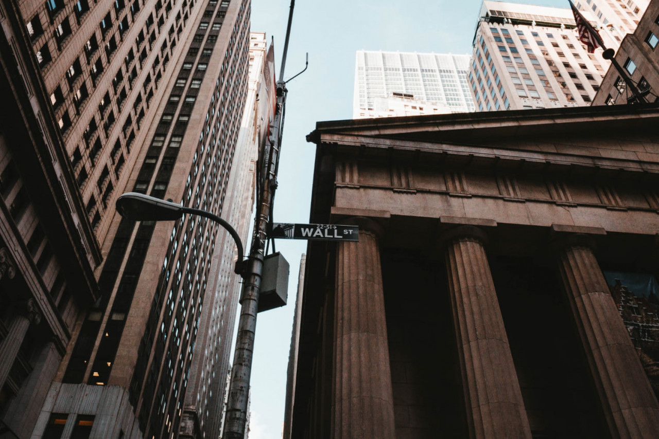 low angle shot wall street sign nyc 1