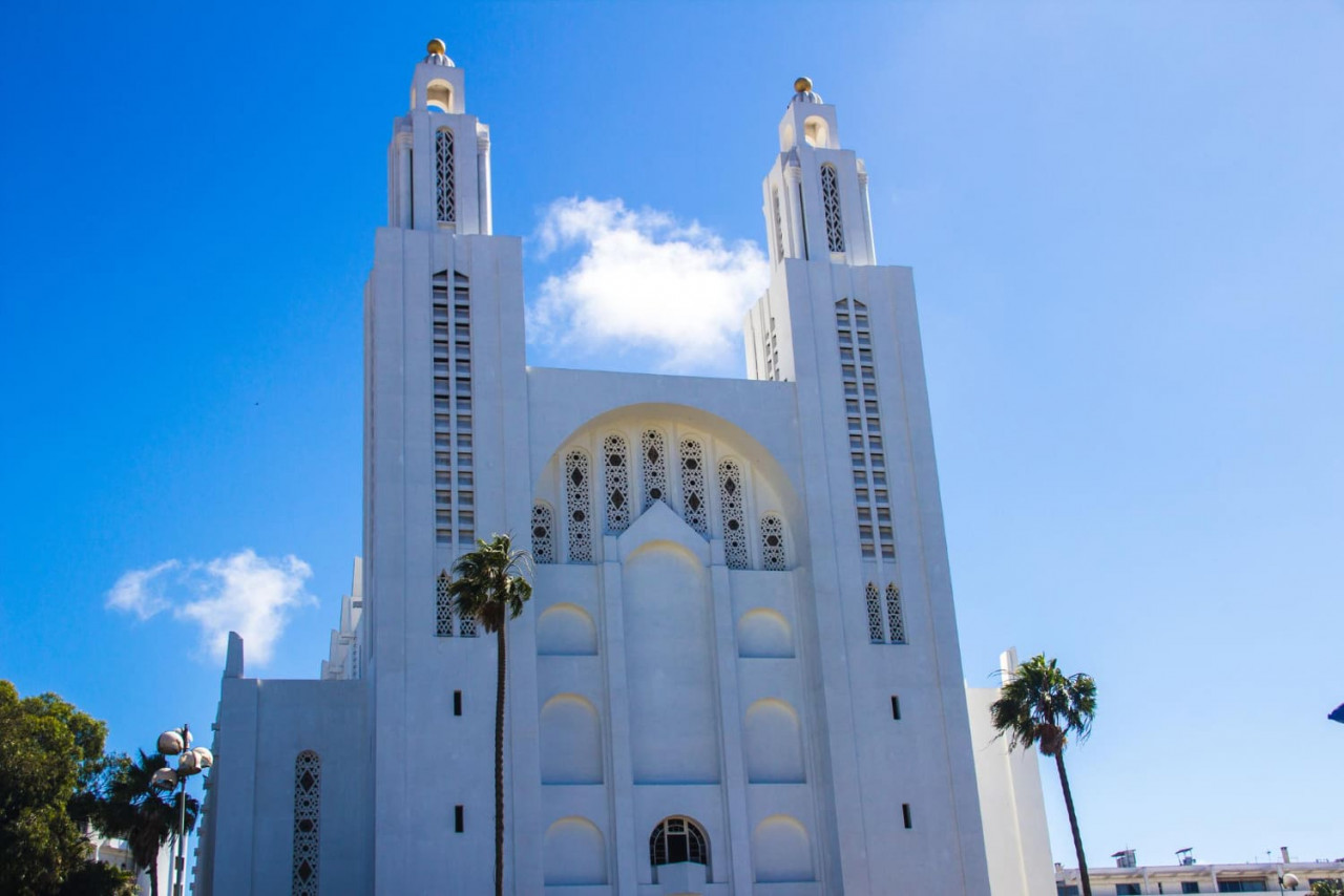 low angle view church sacred heart casablanca morocco 1