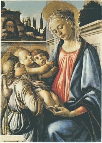 madonna con bambino san giovannino e due angeli sandro botticelli