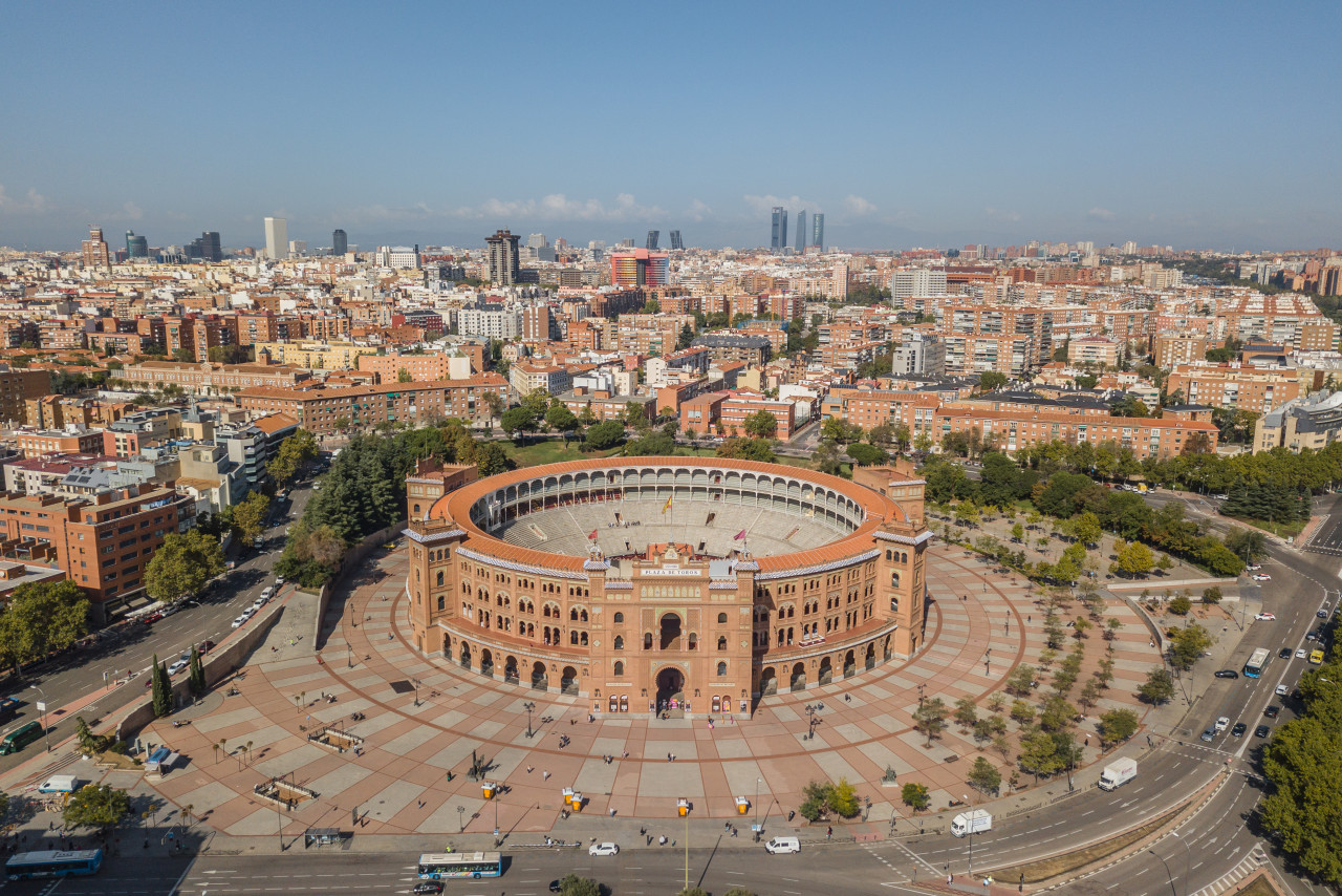 madrid spain october 2018 aerial view plaza de toros madrid