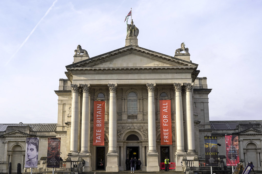 main entrance to the tate britain art gallery in westminster london 1