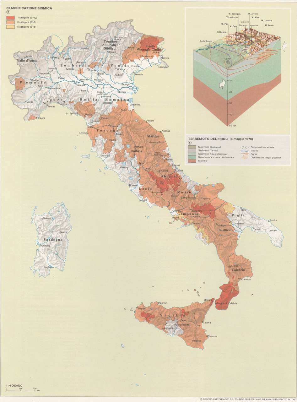 mapendogenousdynamicii1989 seismicclassificationofitalyandfriuli1976ea