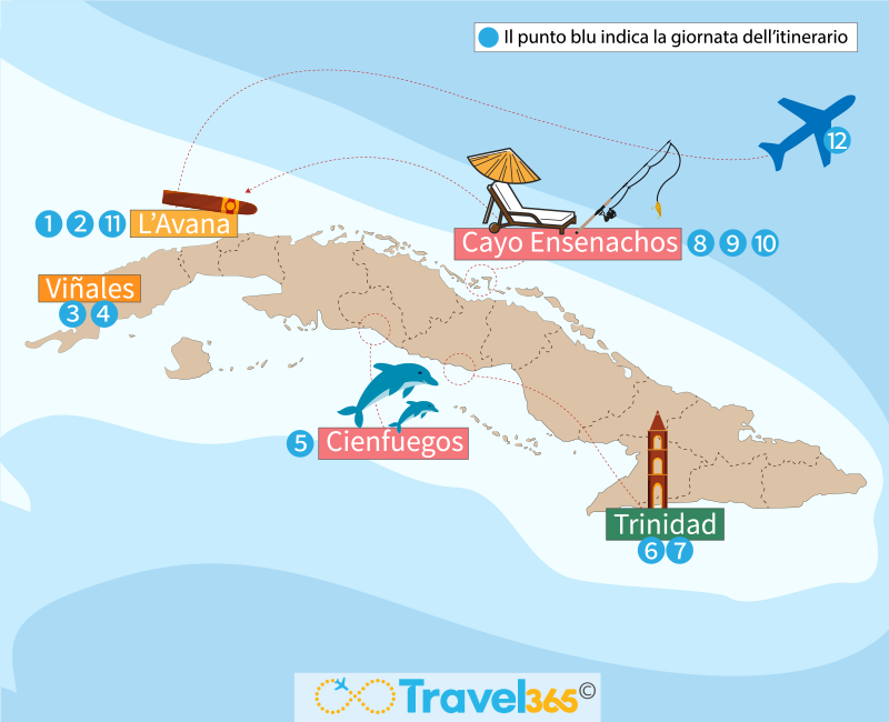 mappa cuba itinerario 12 giorni