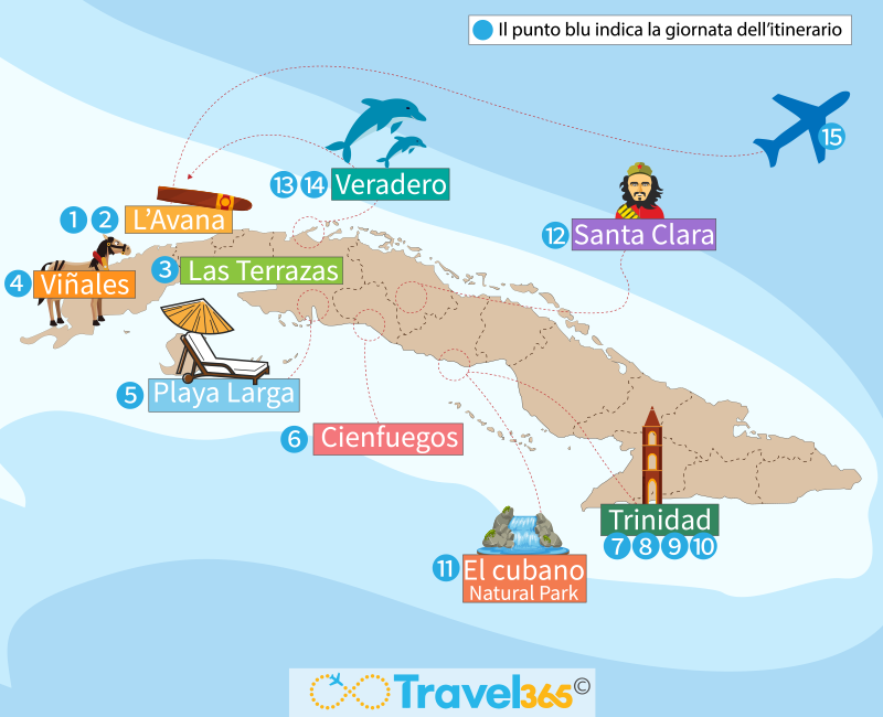 mappa cuba itinerario 15 giorni