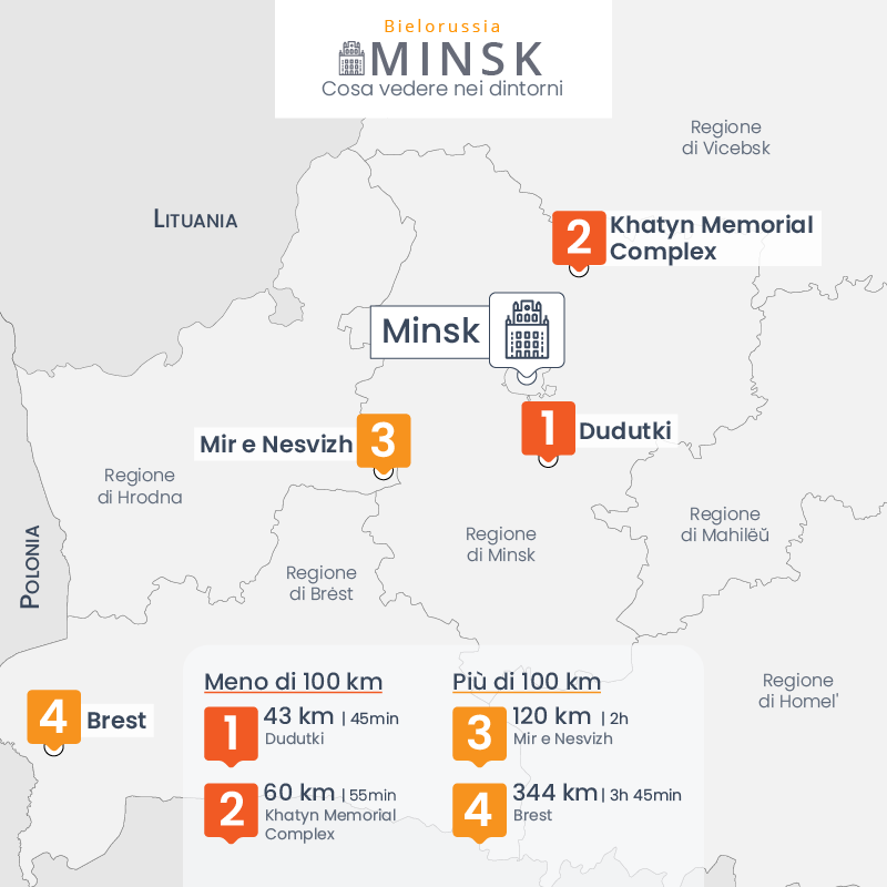 mappa dintorni minsk